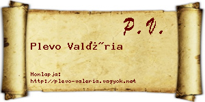 Plevo Valéria névjegykártya